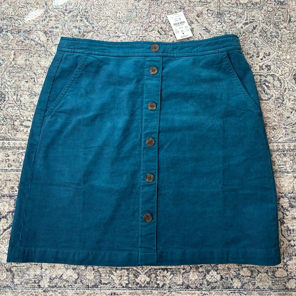 Jcrew corduroy button front mini skirt size 6 NEW